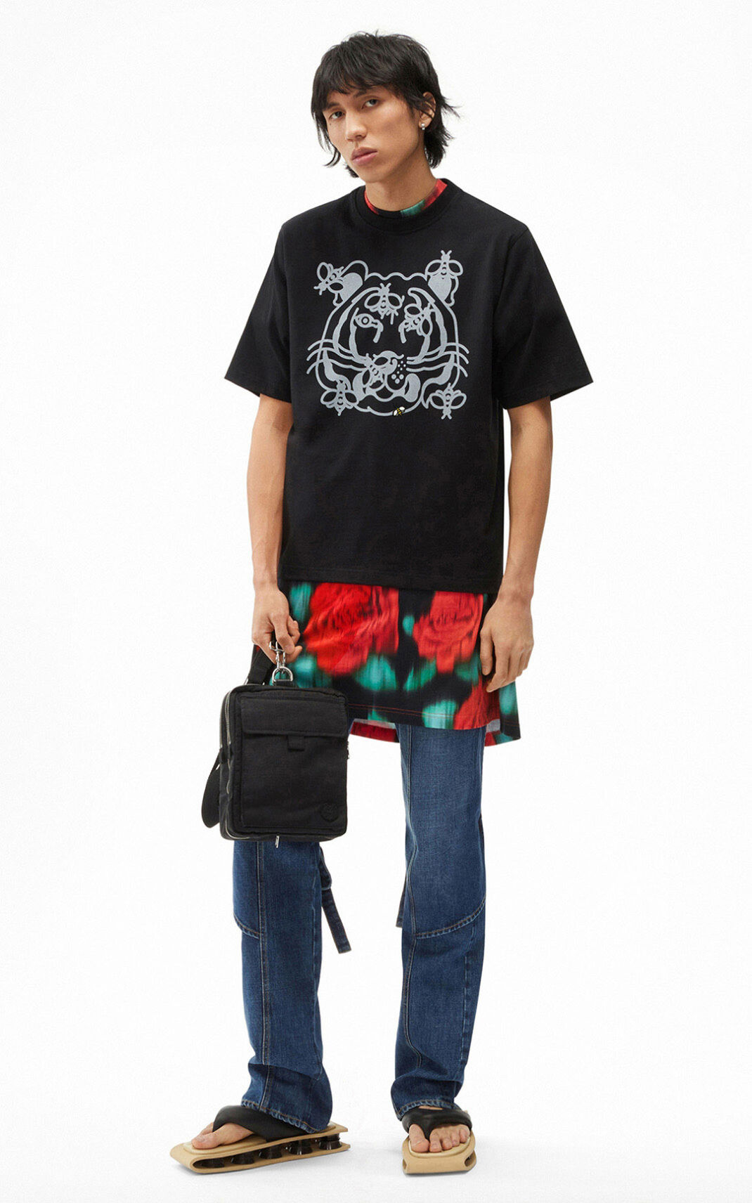 Kenzo Bee a Tiger T Shirt Herr | 06493-UYJK